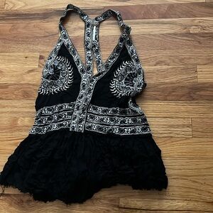 FREE PEOPLE CAMPO rare bohemian racerback tank small